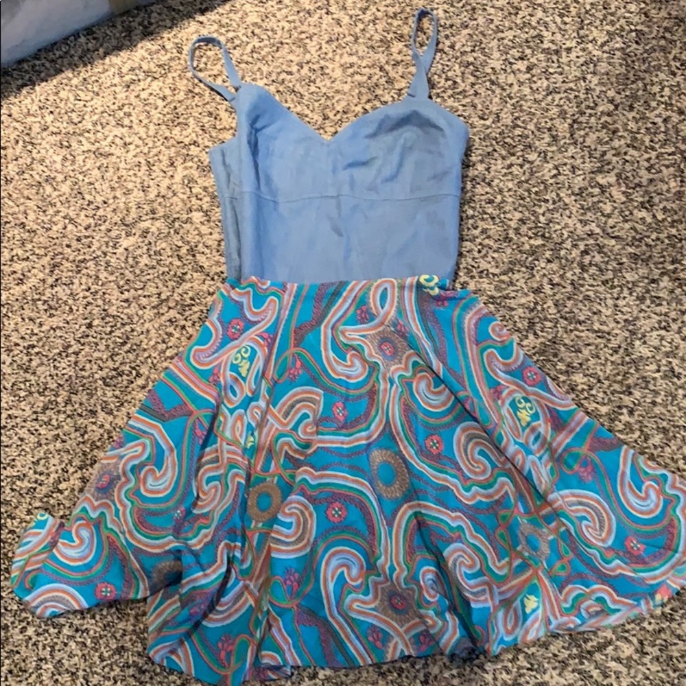 Amanda Uprichard Denim and silk dress M